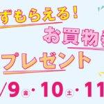 必ずもらえる！お買物券プレゼント